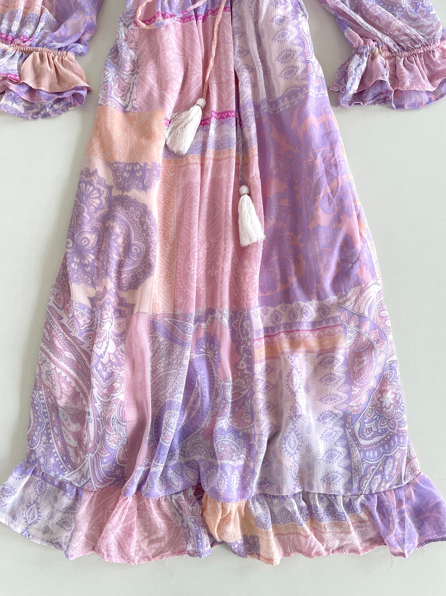 Purple & Pink Vintage Dress-Bust 46 to 48