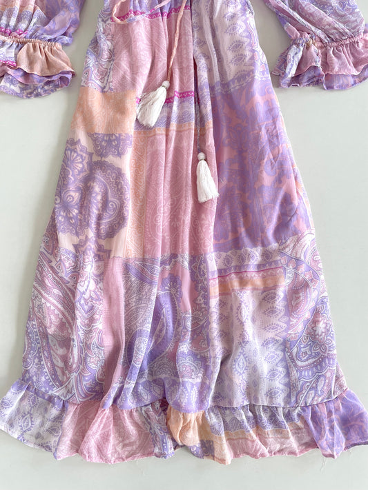 Purple & Pink Vintage Dress-Bust 46 to 48
