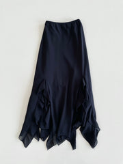 Asymmetric Black Skirt-Waist 26 to 32