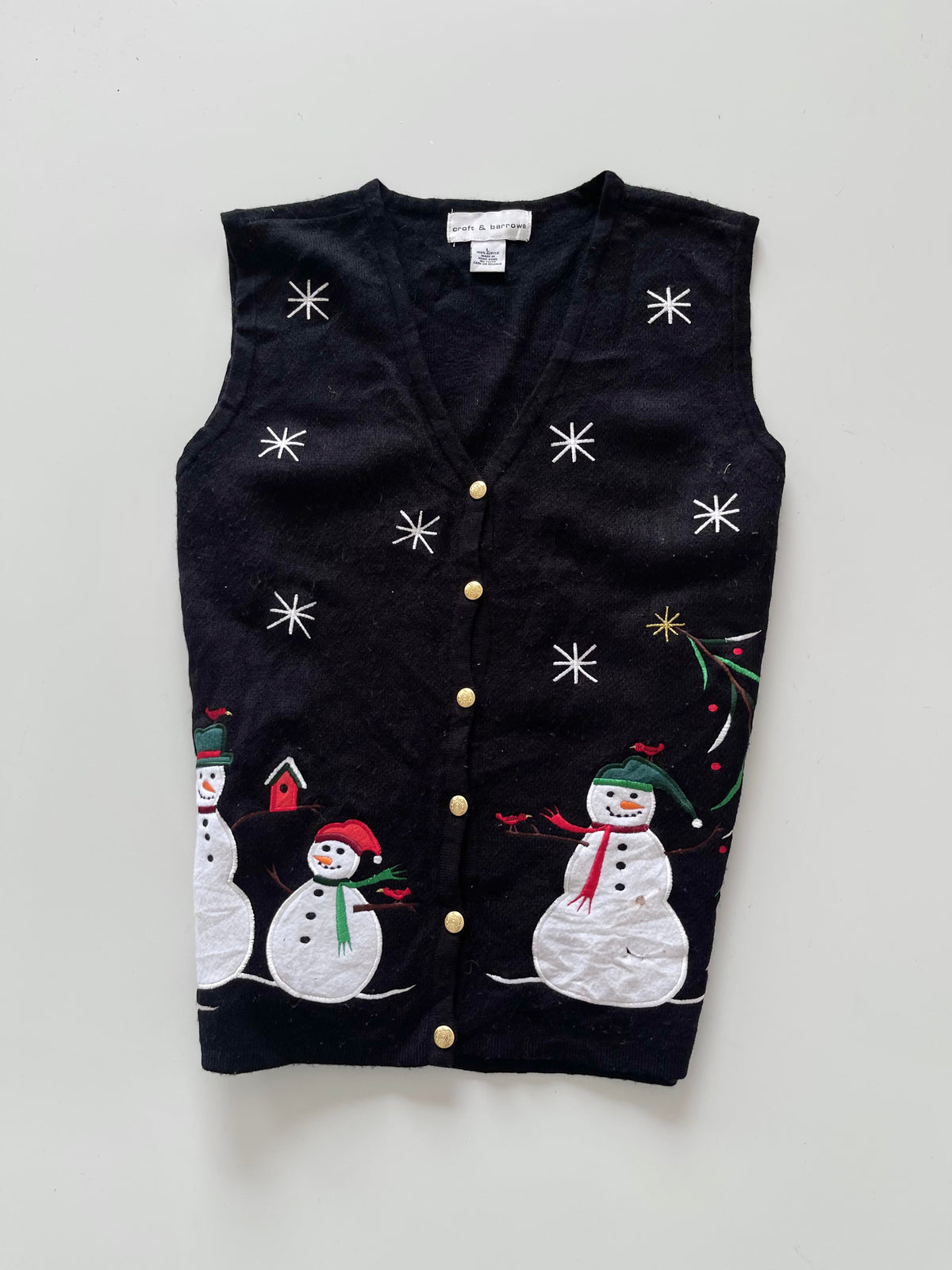 Croft&Barrow Embroidered Christmas Vest Sweater-Bust 40