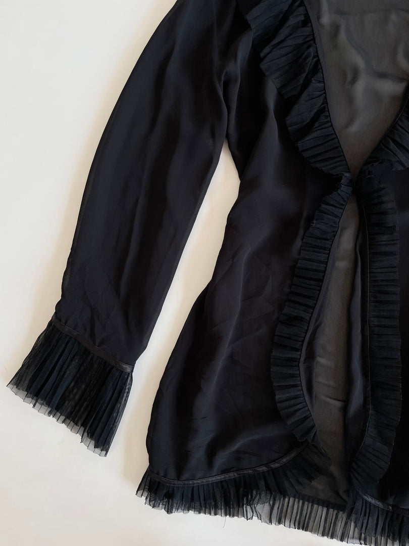 Ruffle Sheer Top-Bust 44