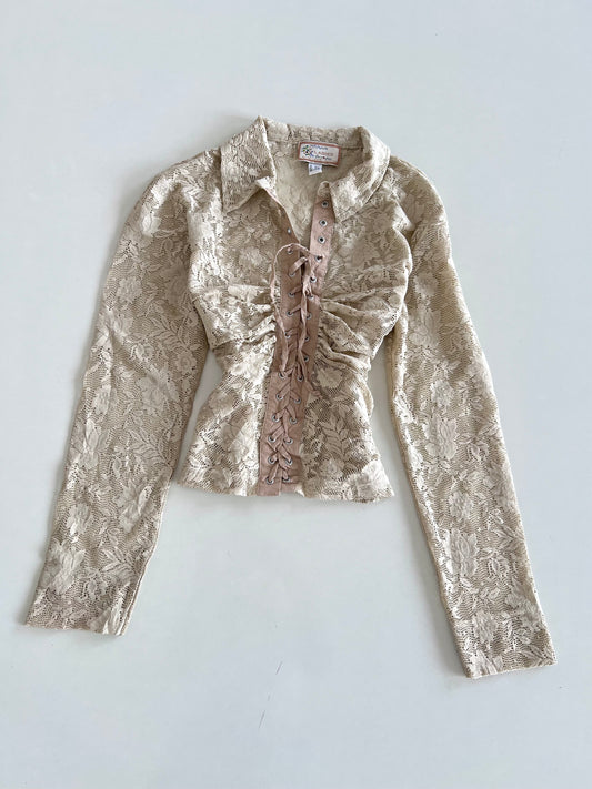 Lacy Ladies Vintage Sheer Top-Bust 38 to 40