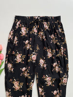 Load image into Gallery viewer, SEVENTYSEVEN ROSES BLACK COTTON PANTS - WAIST 28 to 32
