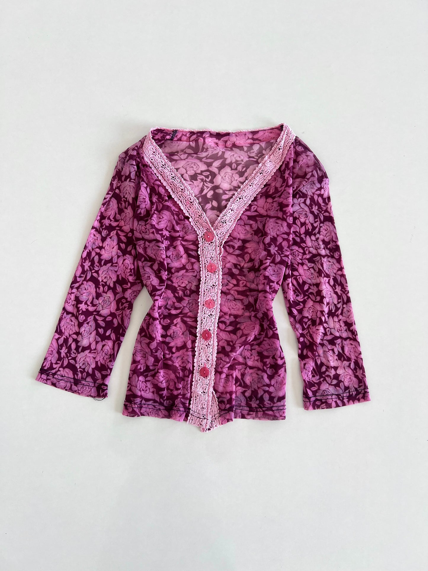 Vintage Lace Sheer Top-Bust 34 to 36