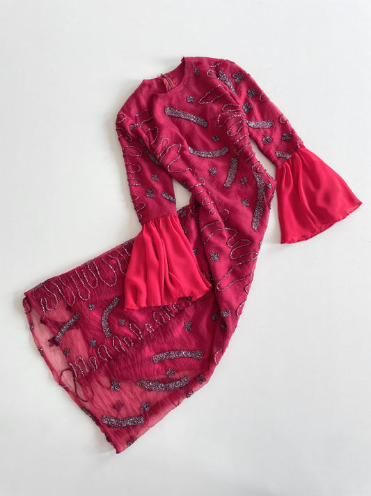 Vintage Embroidered Dress-Bust 32