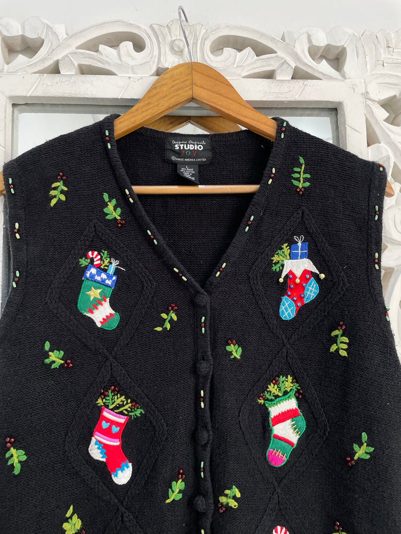 Christmas Sweater Vest-Bust 40