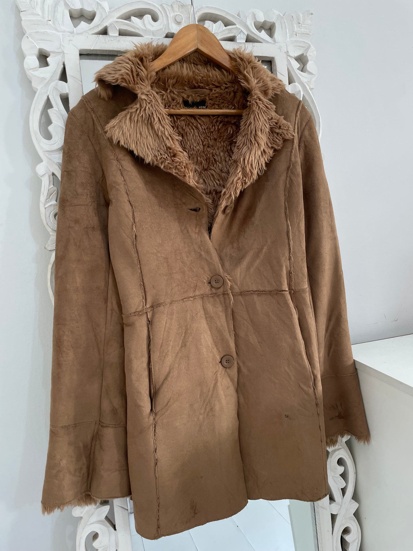 H&m Vintage Thick Sherpa Coat-Chest 36