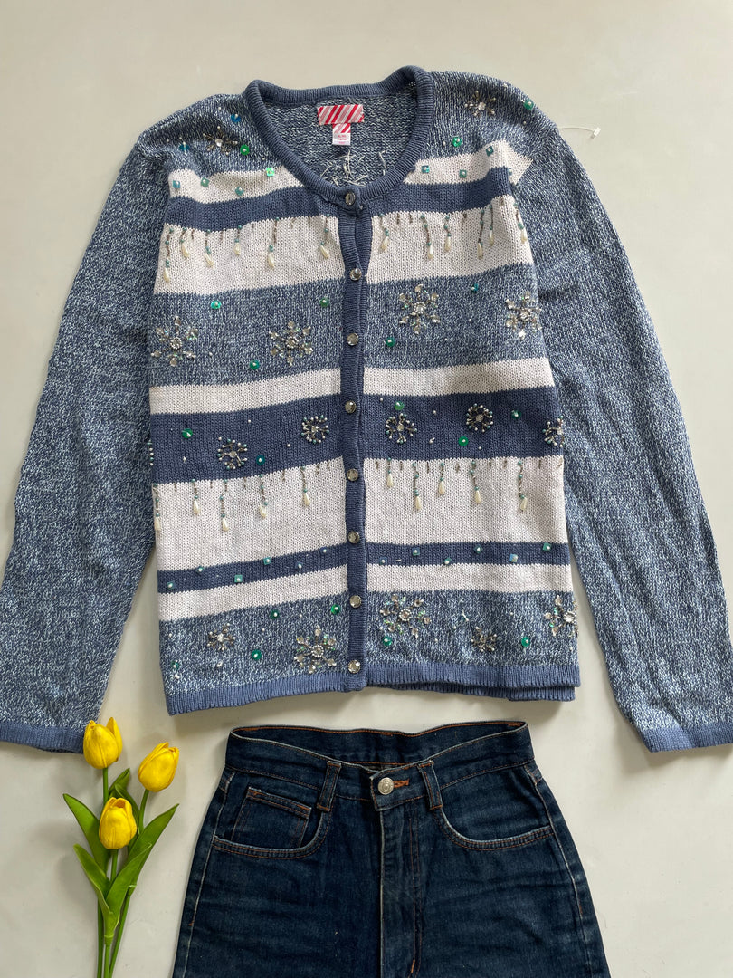 Vintage Hand Embroidered Sweater-Bust 44