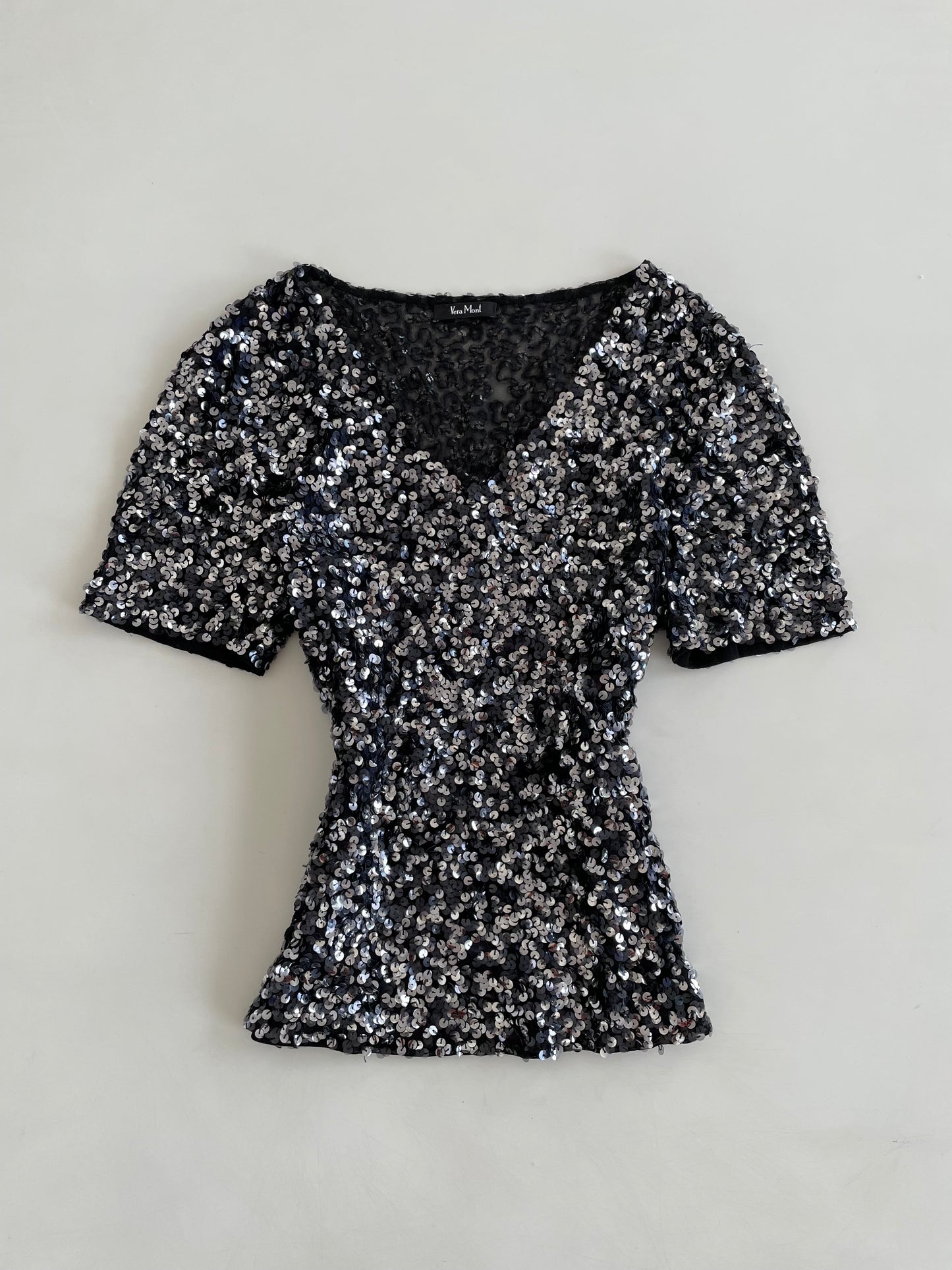 Vera Mont Sheer Sequin Top-Bust 40 to 42