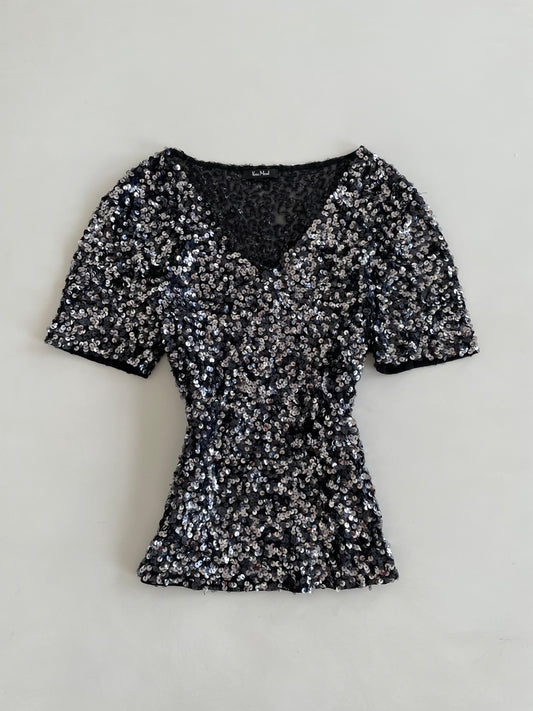 Vera Mont Sheer Sequin Top-Bust 40 to 42