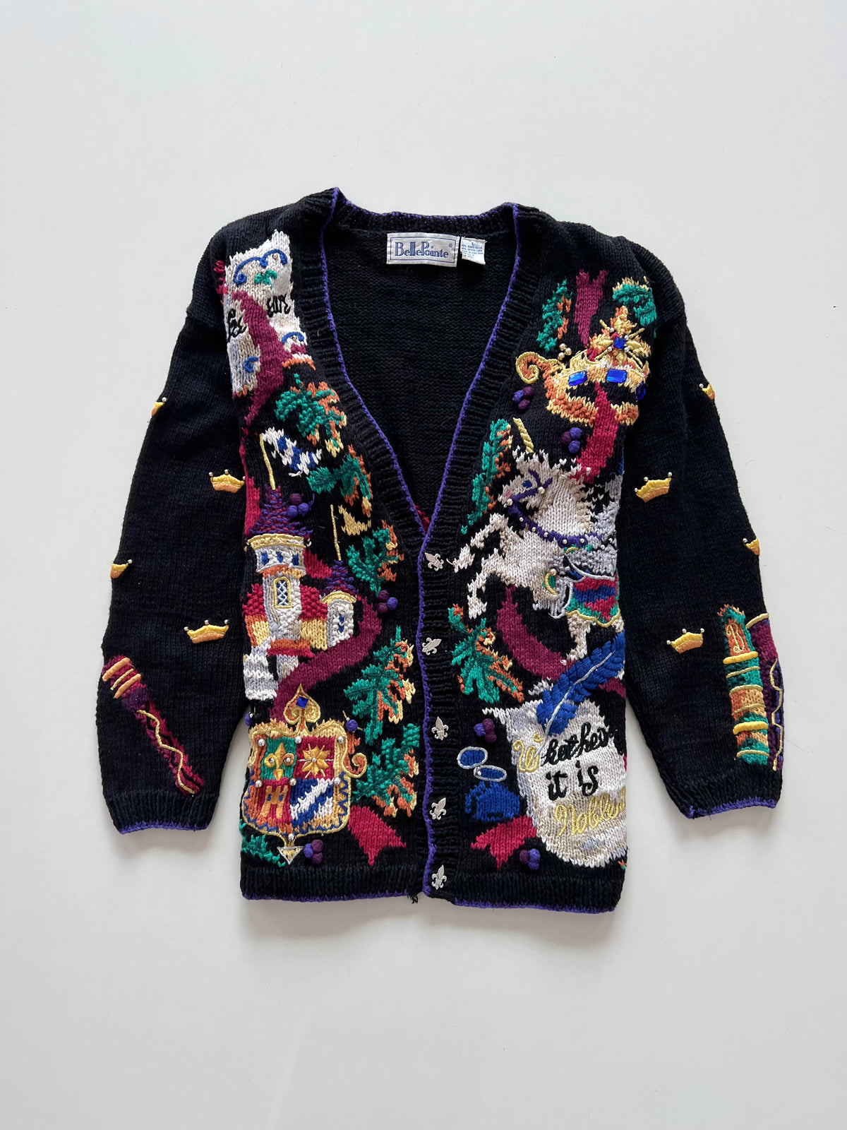 Belle Pointe Embroidered Christmas Cardigan-Bust 44