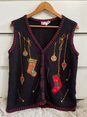 Vintage Christmas Sweater Vest-Bust 38