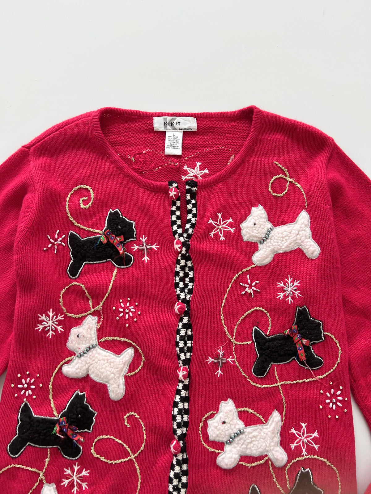 KIKIT Embroidered Christmas Cardigan Sweater-Bust 46