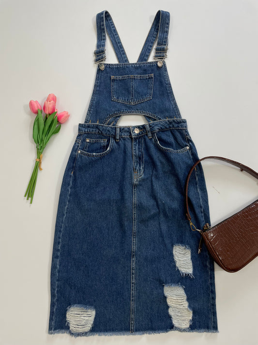 Koton Cut-Out Denim Dress-Waist 28