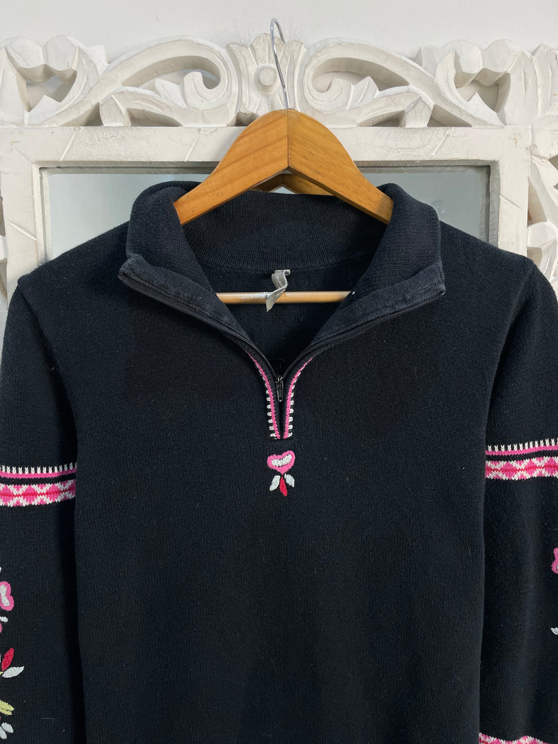 Embroidered Sweater-Bust 36