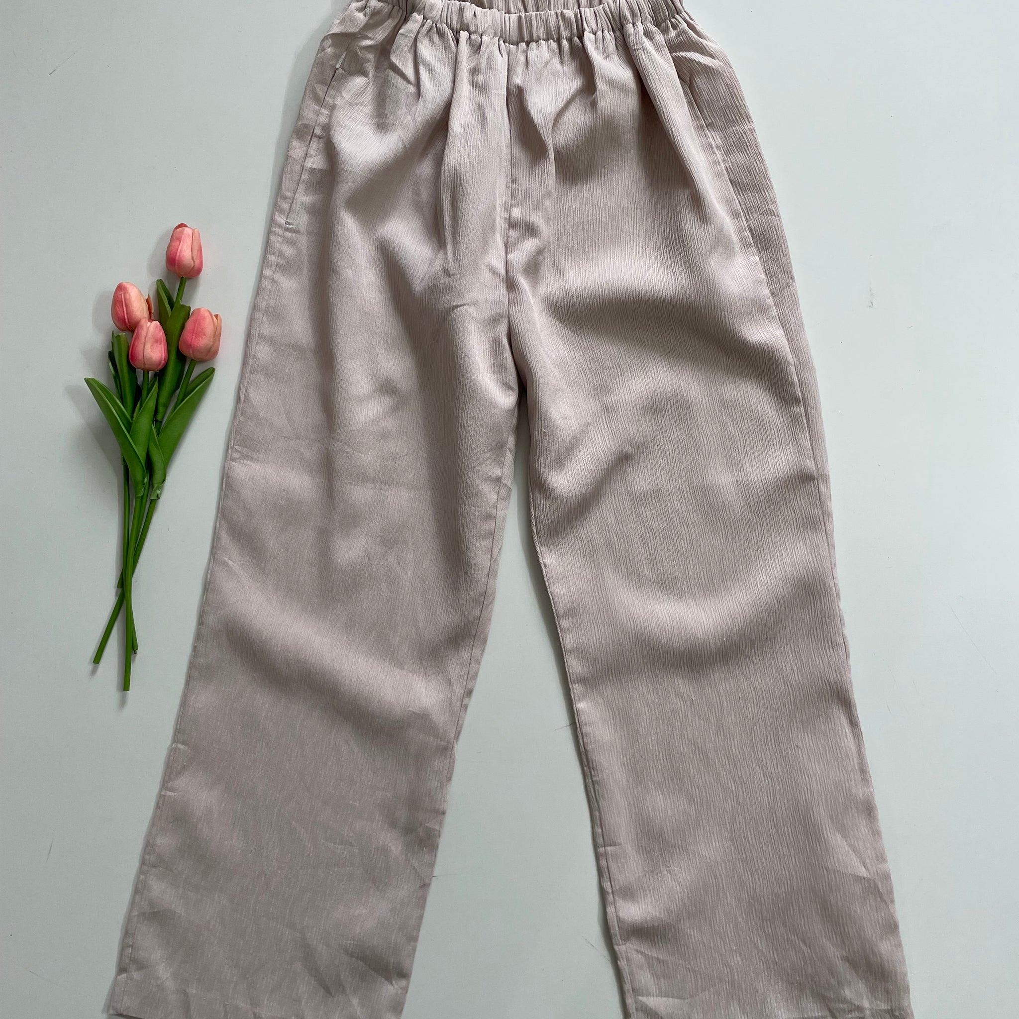 ALMOND TEXTURED PANTS - WAIST 28 TO 34