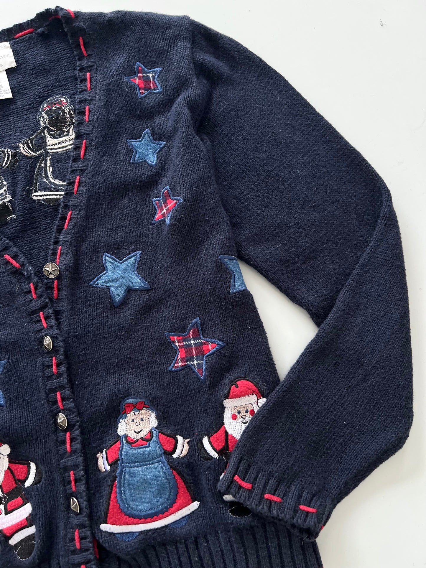 Christopher & Banks Hand Embroidered Christmas Sweater-Bust 44