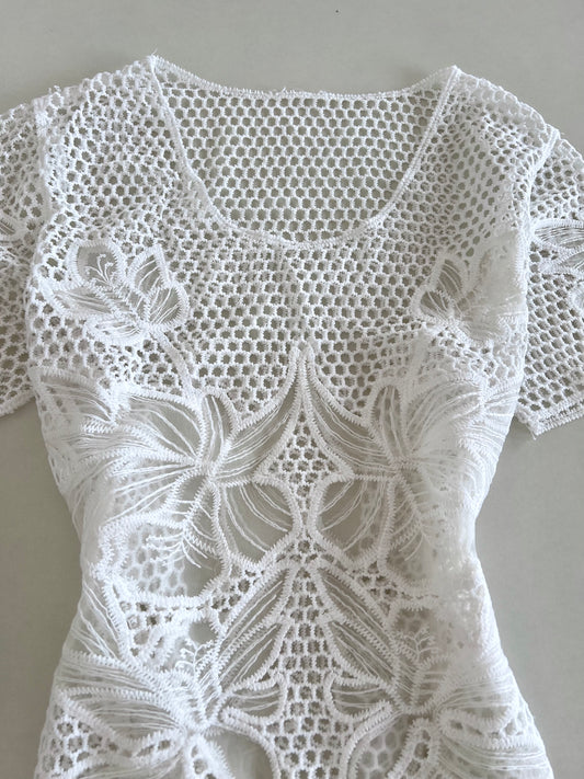 Mesh Sheer Top-Bust 40