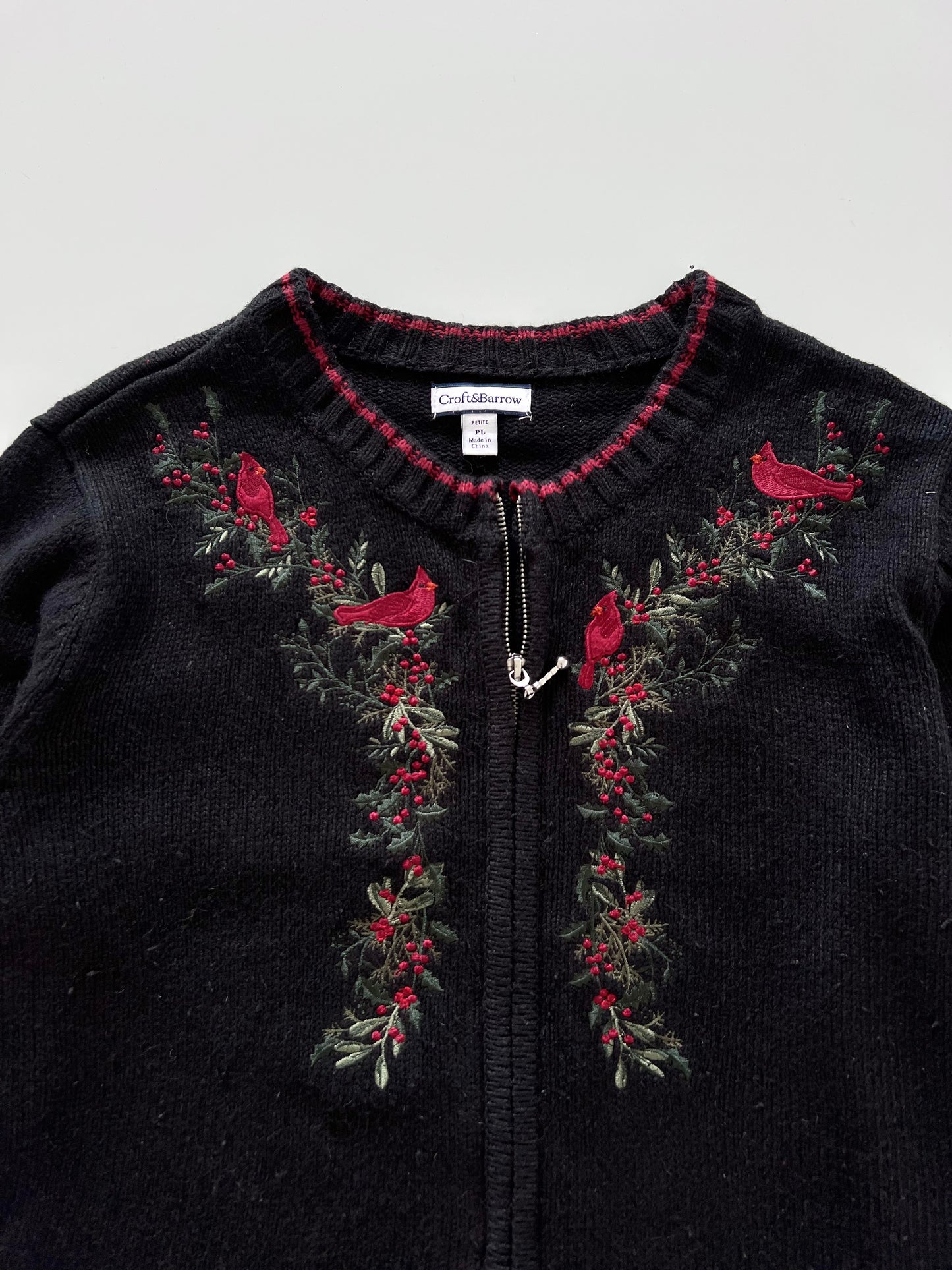 Croft&Barrow Embroidered Zipper -Bust 46