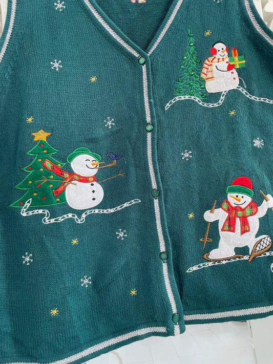 White Stag Christmas Sweater Vest-Bust 44