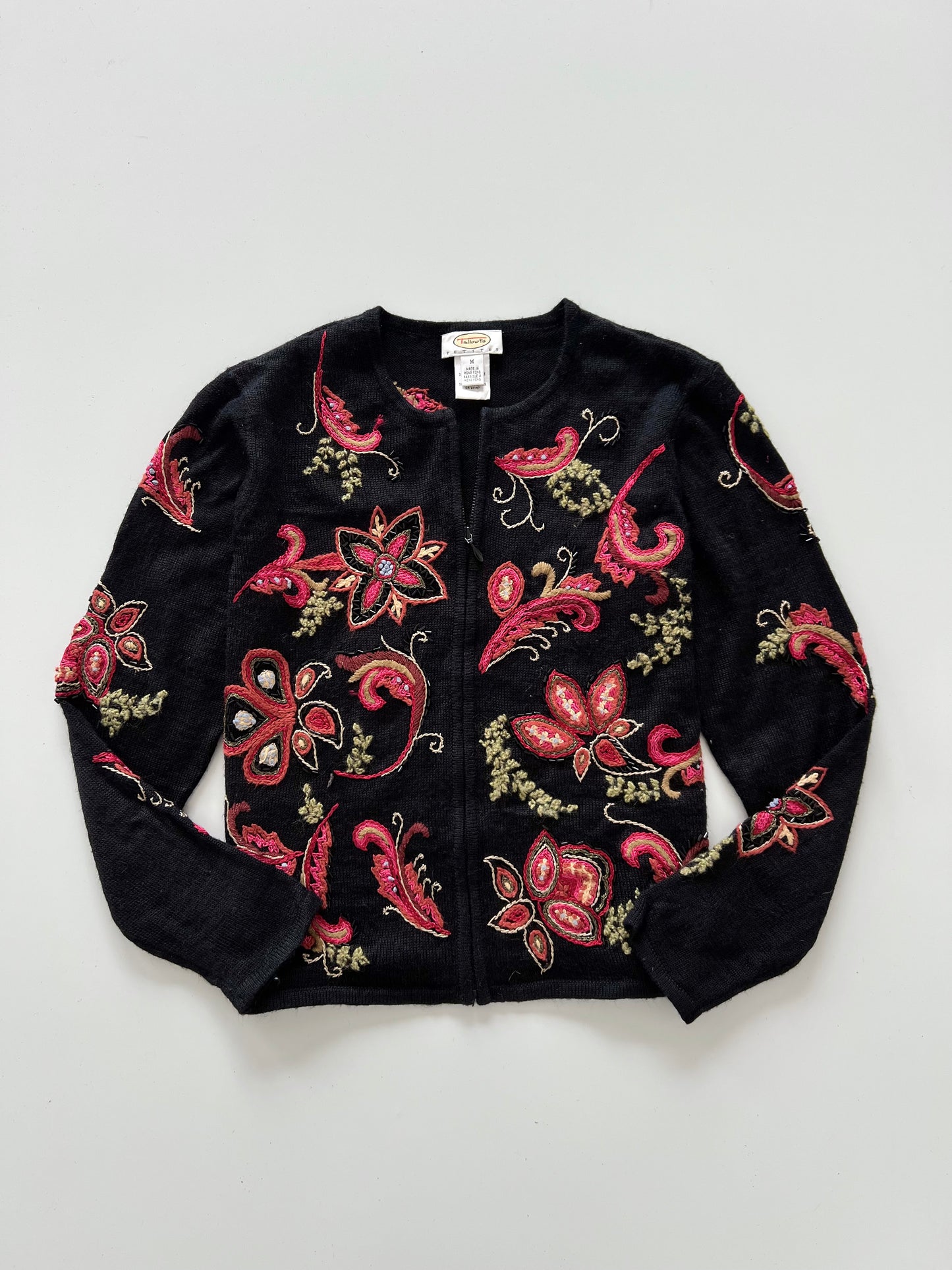 Talbots Hand Embroidered Zipper -Bust 38