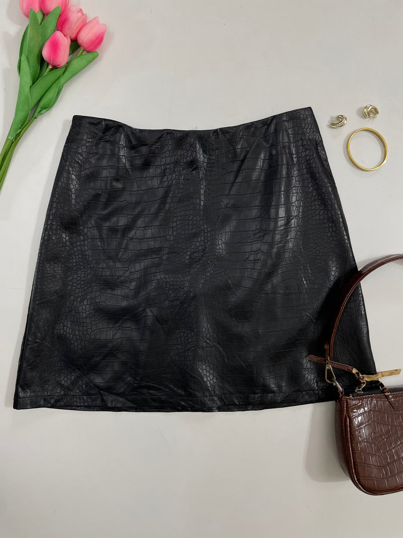 Primark Self Textured Faux Leather Skirts - Waist 28