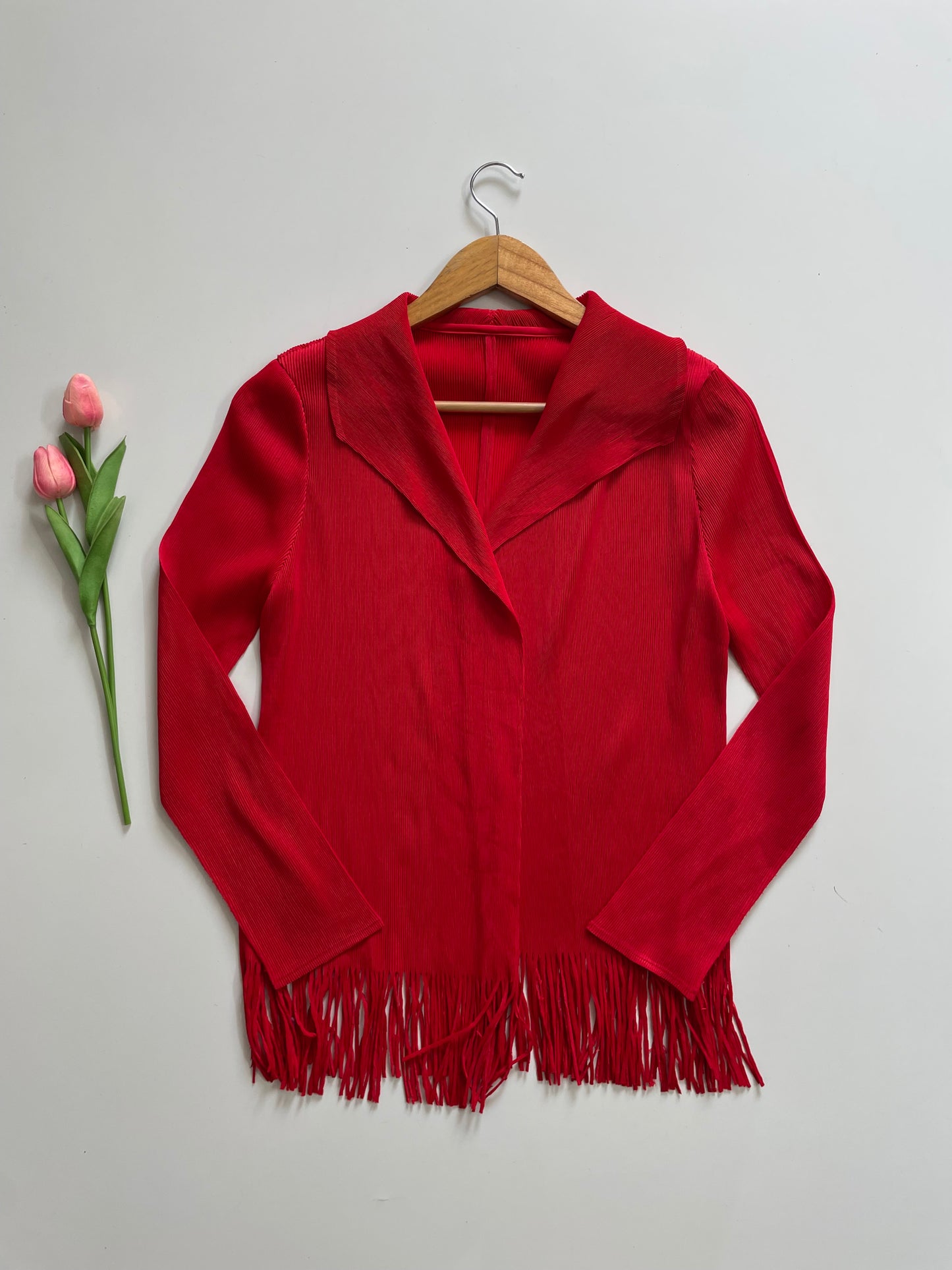 CHERRY RED SOFT SHRUG - BUST 32 TO 42