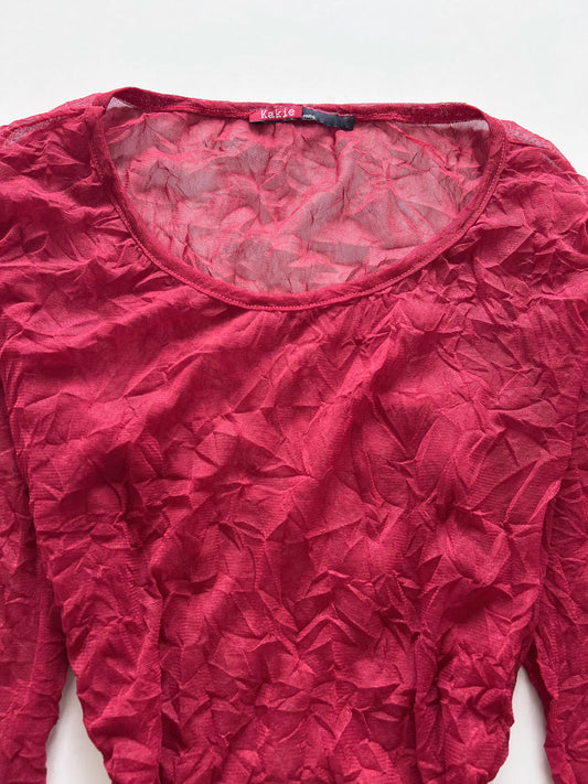 Kakie Scrunched Sheer Top-Bust 44 to 46