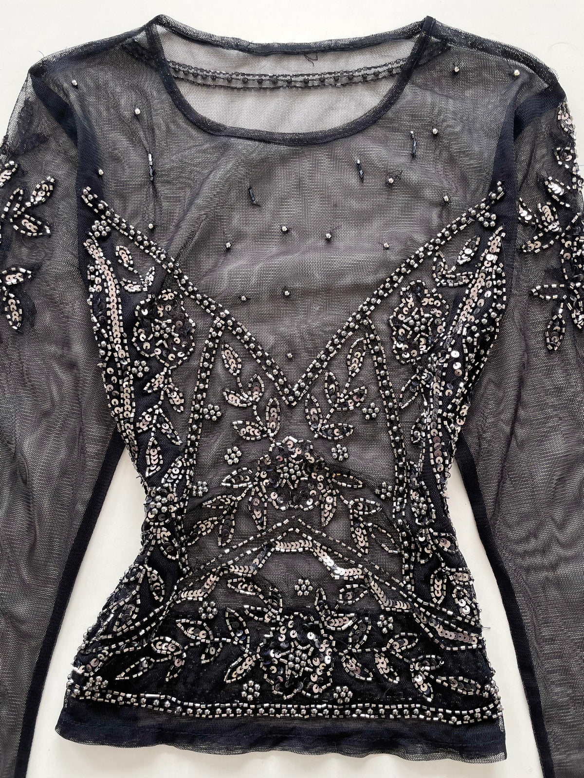 Heavily Embroidered Sheer Top-Bust 32 to 34