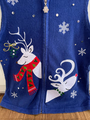 Embroidered Christmas Sweater-Bust 36