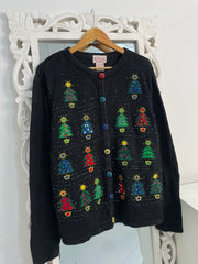 Embroidered Christmas Sweater-Bust 44
