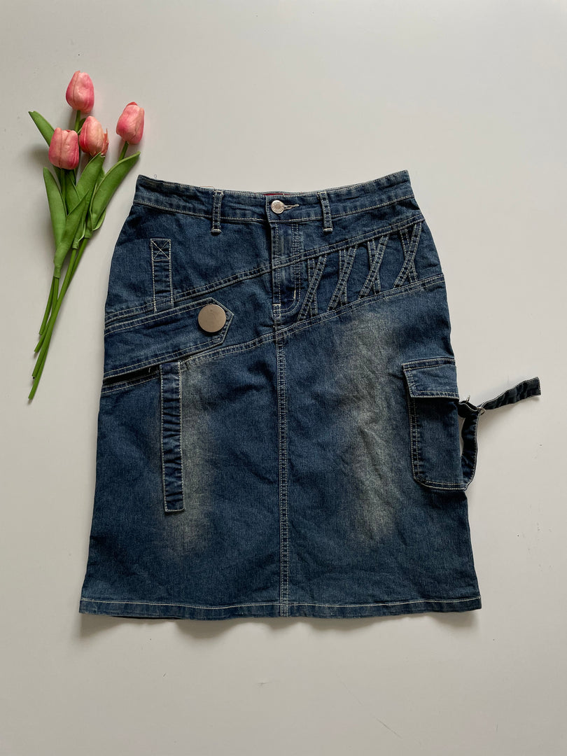 J&G VINTAGE DENIM SKIRT - WAIST 26