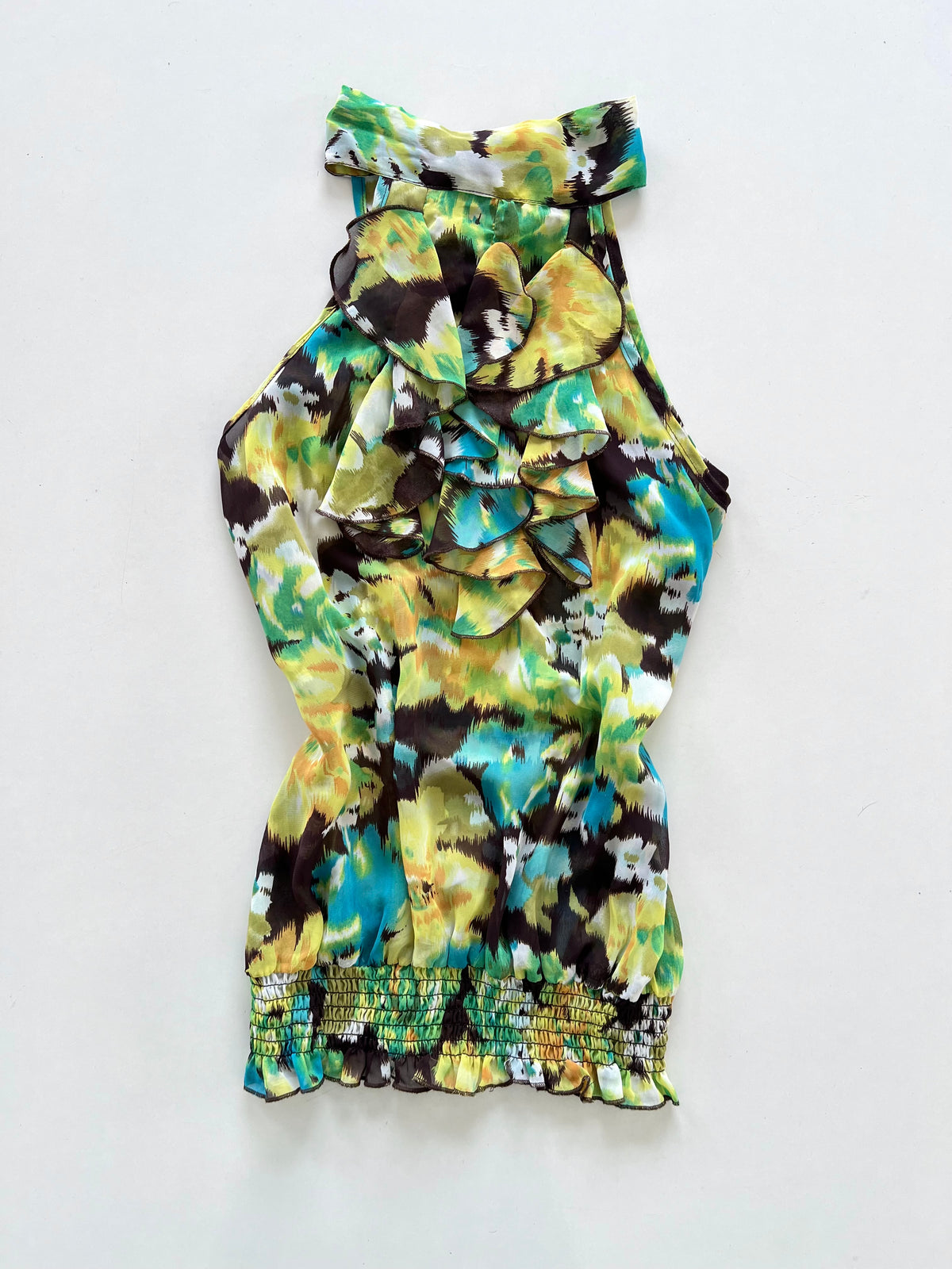 Secluction Ruffle Sheer Top-Bust 40