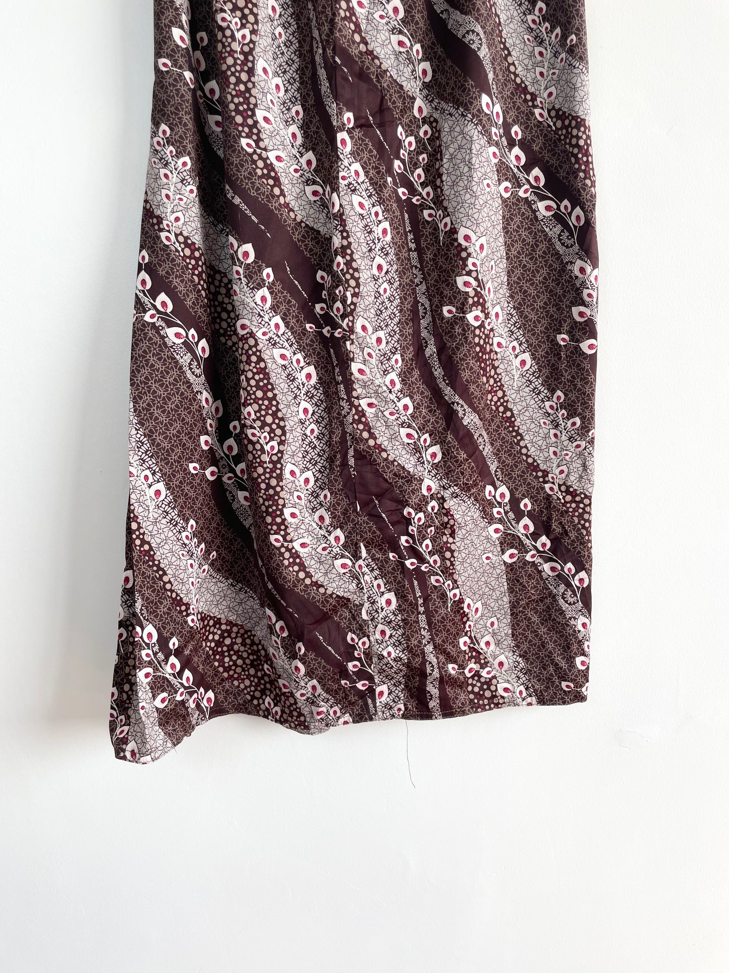 Grey&Brown Satin Skirt-Waist 24 to 26