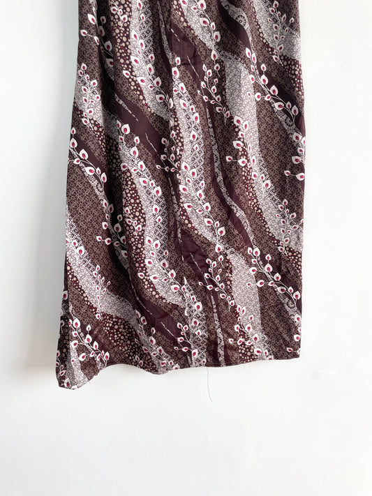 Grey&Brown Satin Skirt-Waist 24 to 26