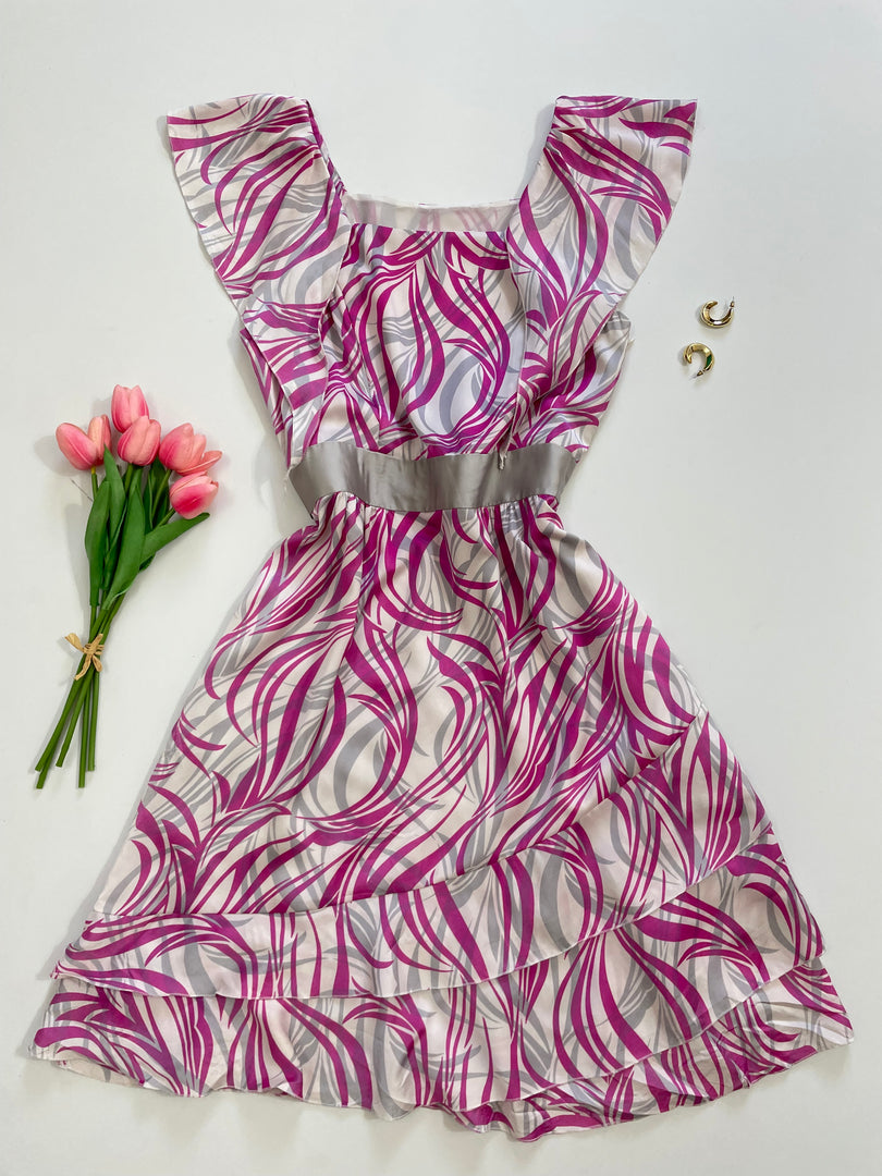 Sharinio Satin Ruffles Dress-Bust 34