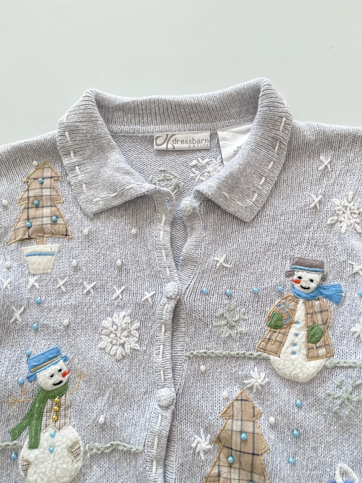 Dressbarn Embroidered Christmas Cardigan Sweater-Bust 42