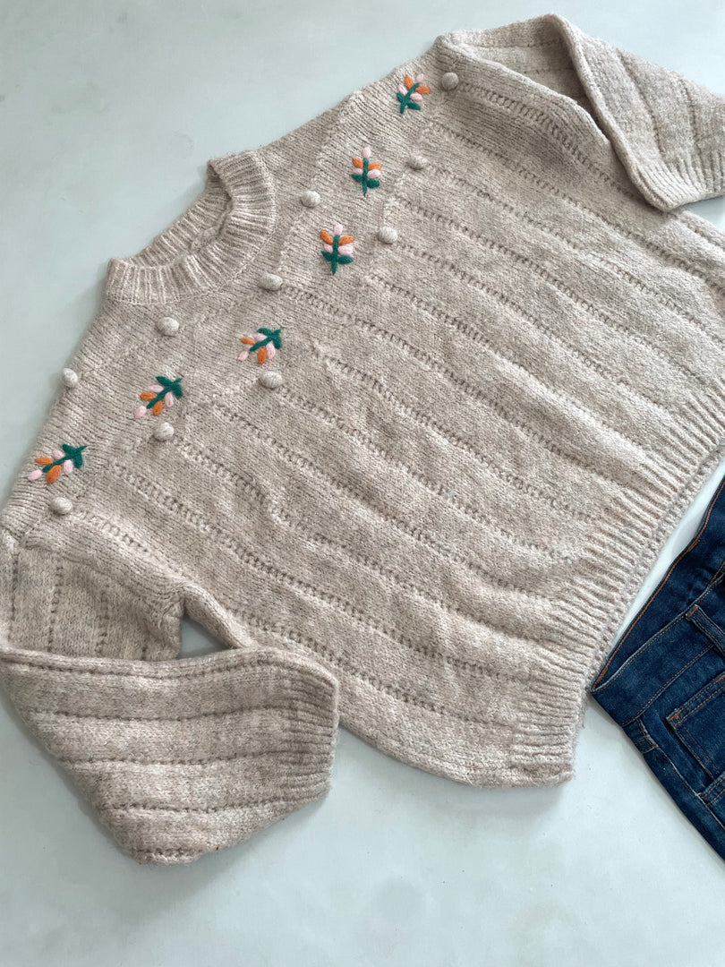 Embroidered Sweater-Bust 52