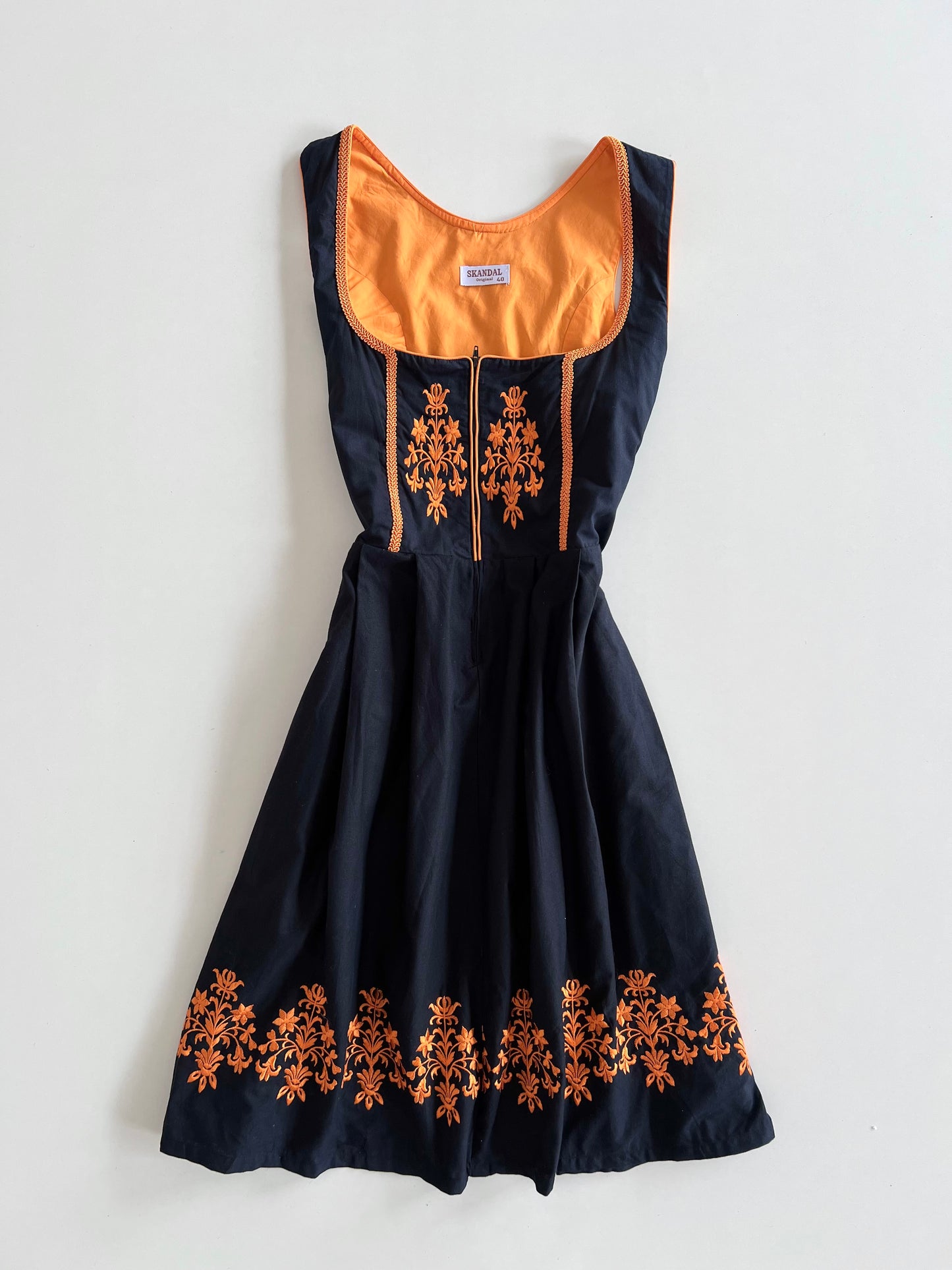 Skandal Vintage Goth Embroidered Dress-Bust 38