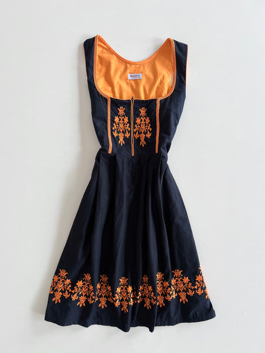 Skandal Vintage Goth Embroidered Dress-Bust 38