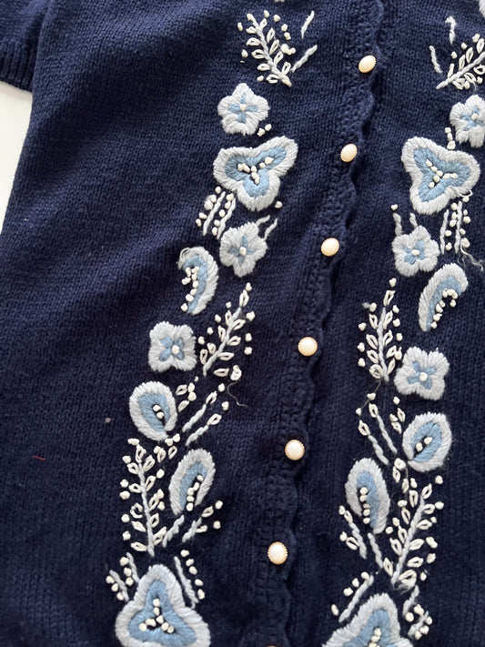 Makgules Plus Hand Embroidered Vest Sweater-Bust 48