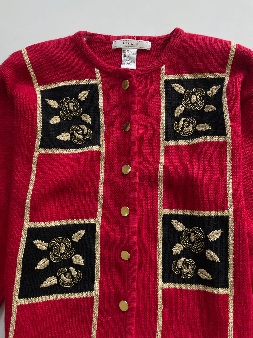 Lise J Vintage Embroidered Sweater-Bust 42