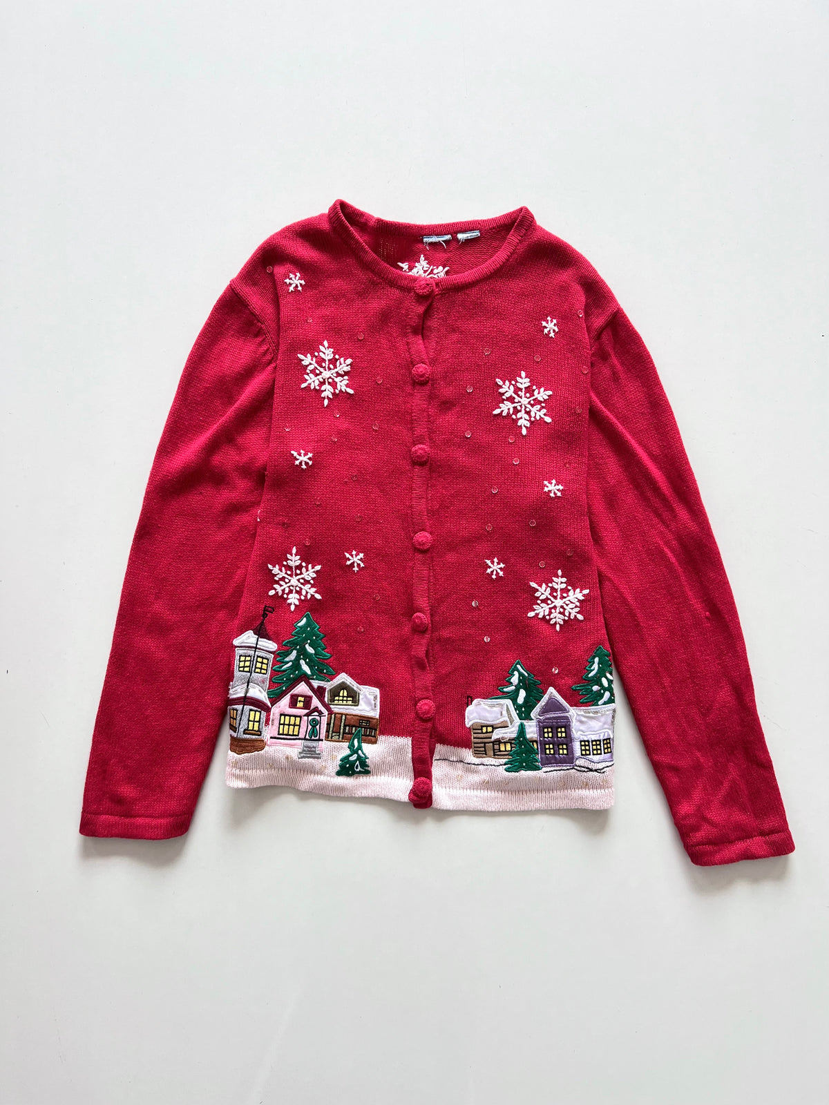 Embroidered Christmas Cardigan Sweater-Bust 48