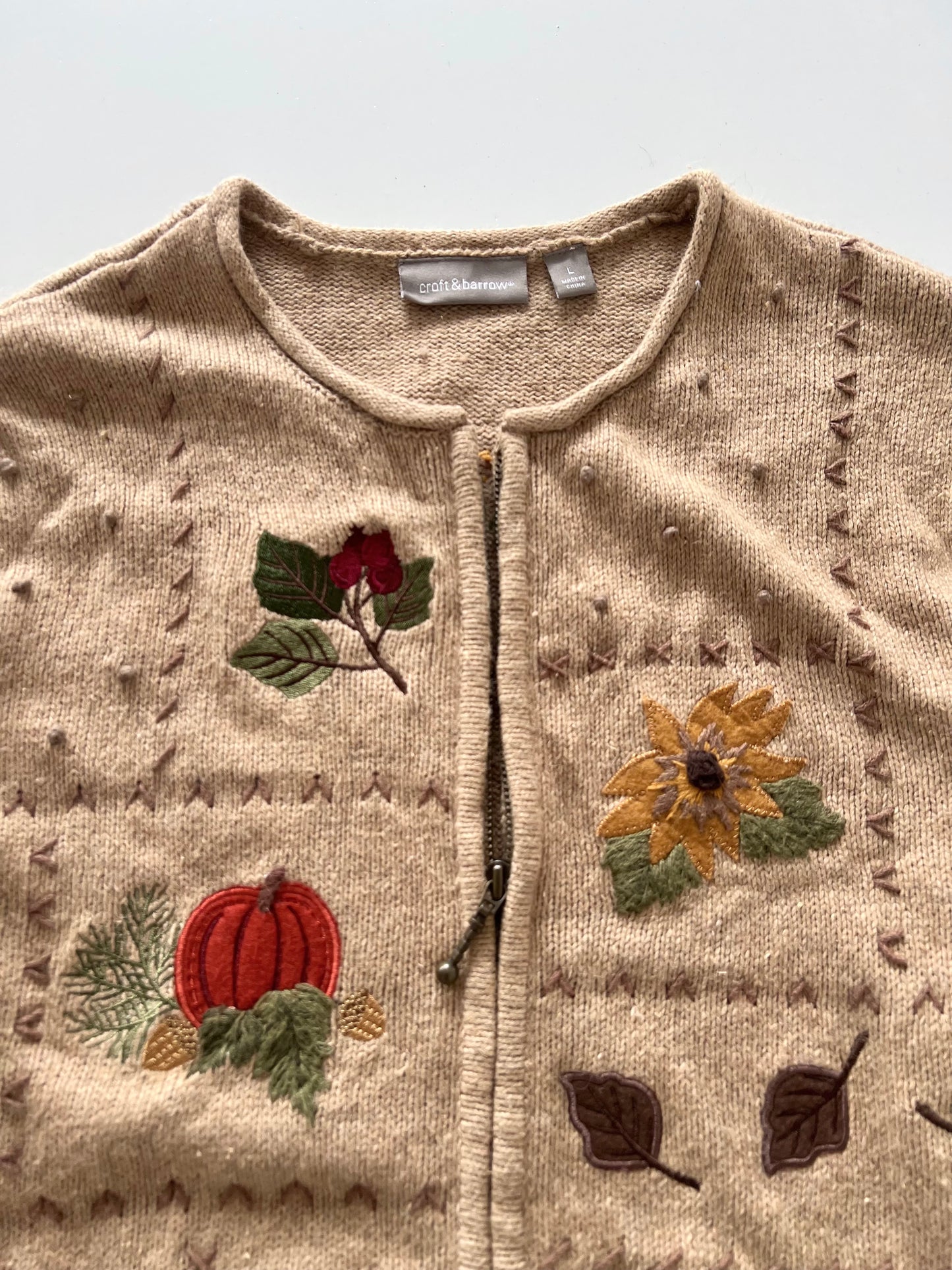 Croft&Barrow Embroidered Zipper-Bust 48