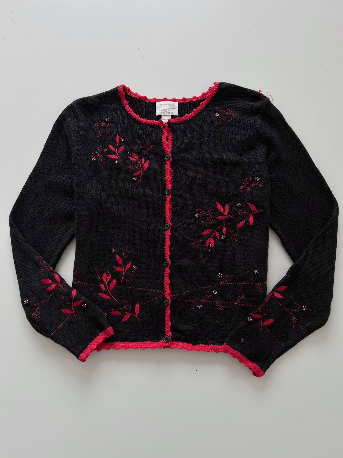 Christopher&Banks Embroidered Cardigan Sweater-Bust 40