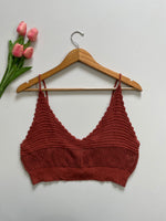 Load image into Gallery viewer, RUST CROCHET TOP - BUST 36 to 38
