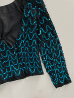 Load image into Gallery viewer, Plunge Neck Sequin Top-Bust 36