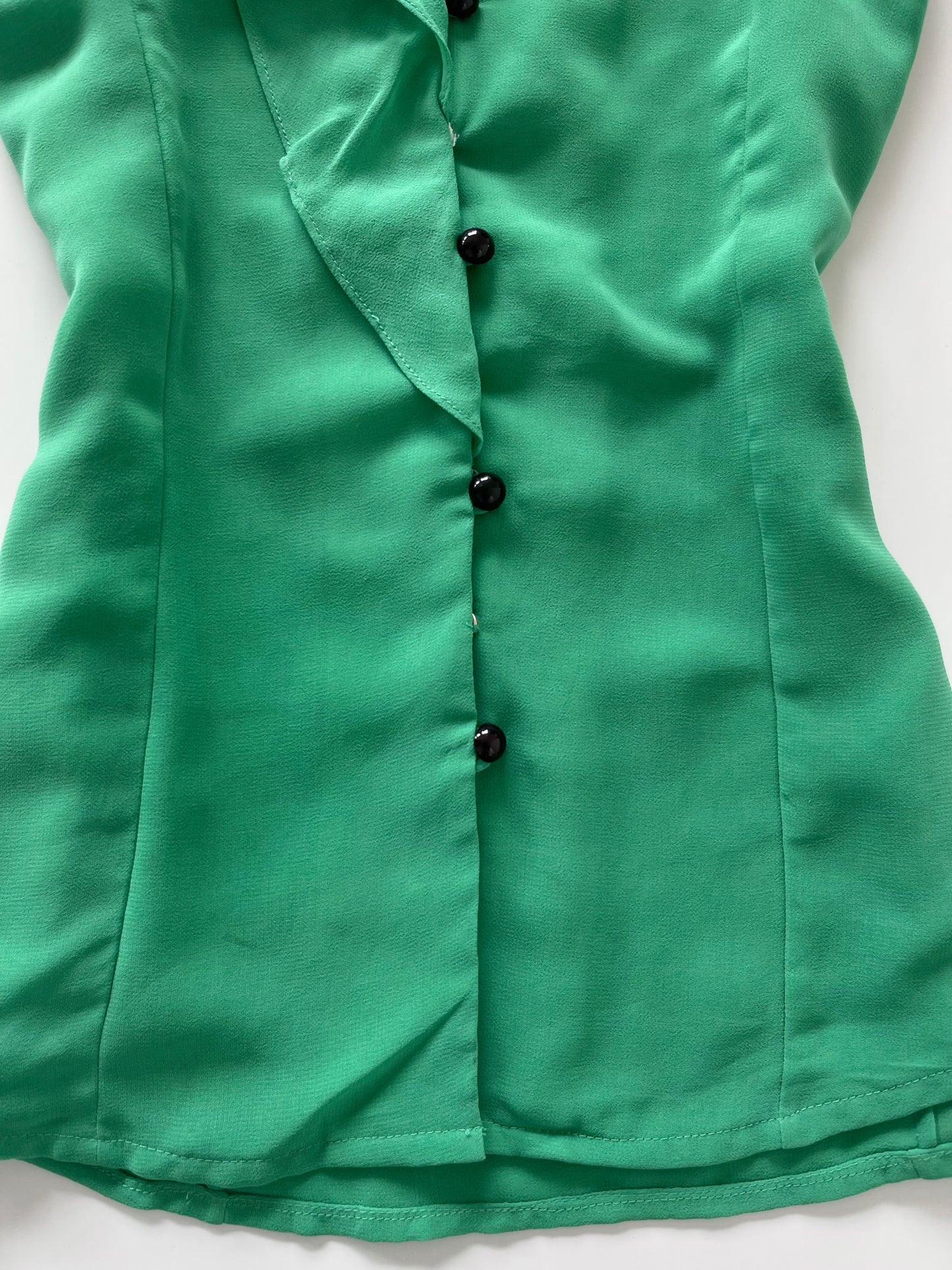 Ruffle Green Top-Bust 38
