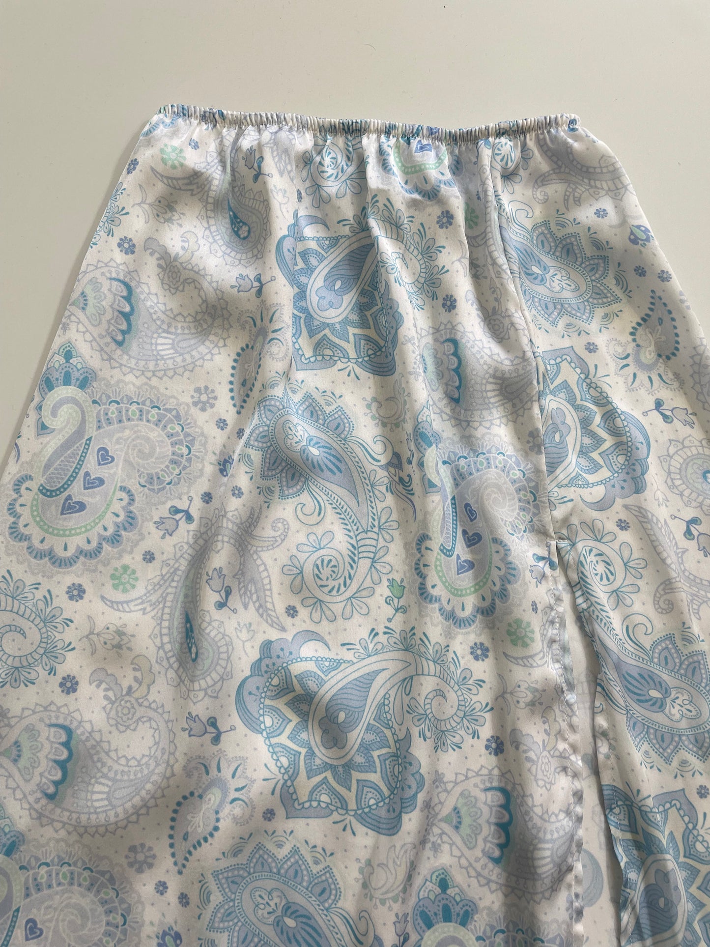 Satin Paisley Slit Skirt