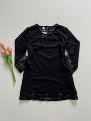 BLACK NET LINED TOP - BUST 36